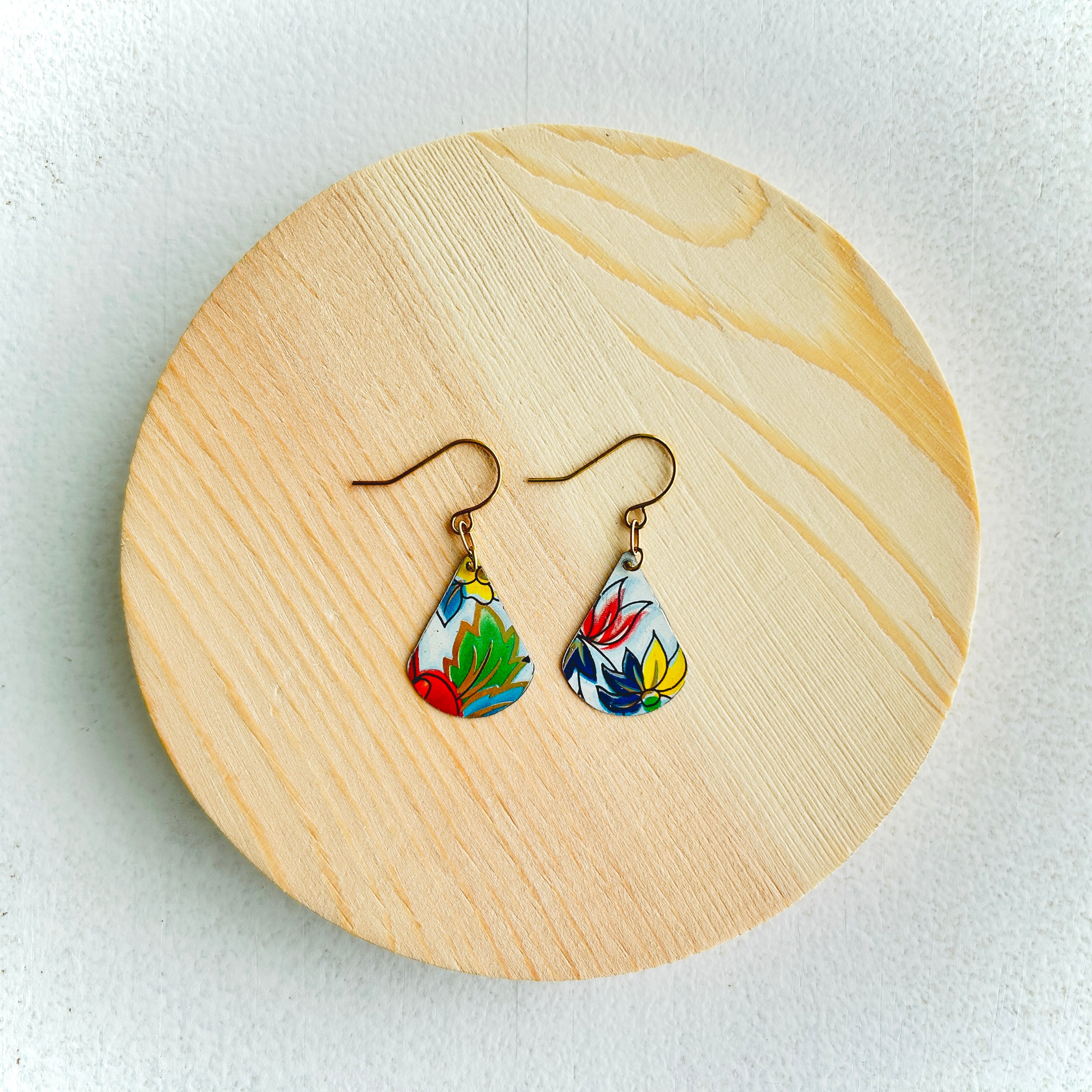 Vintage English Floral Earrings